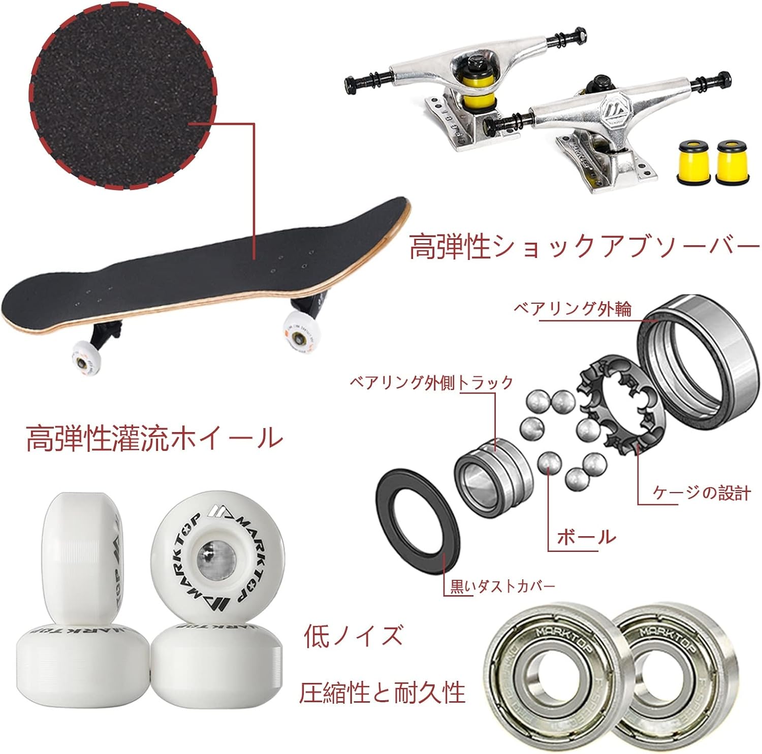 Скейтборд в комплекте/Skateboard Complete Set/Maple Deck Skateboard Set в комплекте Стандартный вогнутый скейтборд 31 " x 8" Надежный, прочный и безопасный с грузоподъемностью 150 кг Двойной удар, фото 4