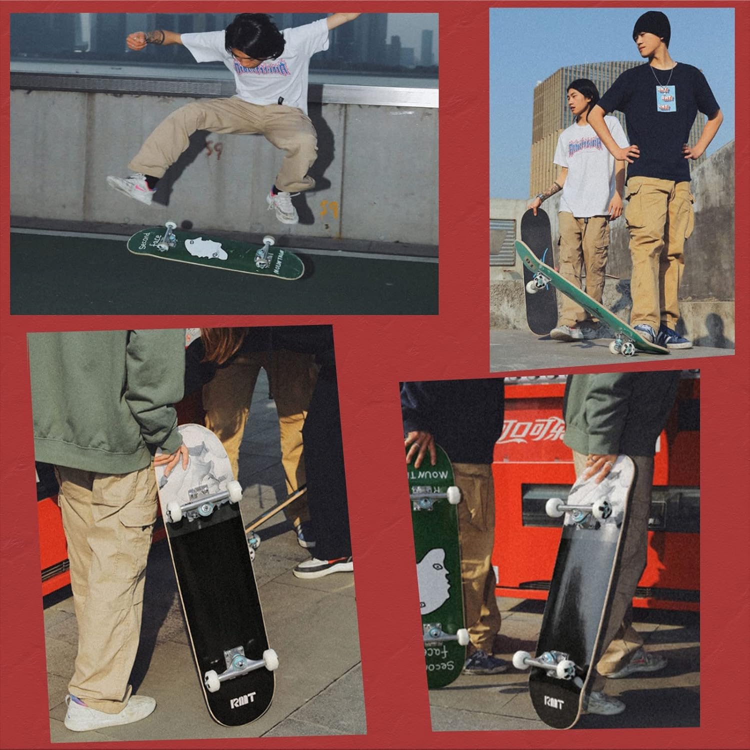 Скейтборд в комплекте/Skateboard Complete Set/Maple Deck Skateboard Set в комплекте Стандартный вогнутый скейтборд 31 " x 8" Надежный, прочный и безопасный с грузоподъемностью 150 кг Двойной удар, фото 6