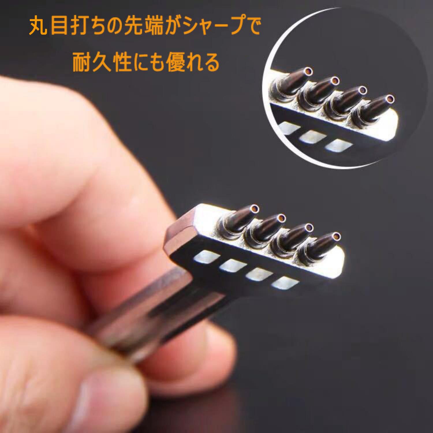 Круглый дырокол Инструмент для кожевенного ремесла Набор дыроколов для сверления отверстий с интервалом 4 мм 2 4 6 зубьев Кожаный дырокол Инструмент для шитья дыроколов Набор из 3 частей, фото 5