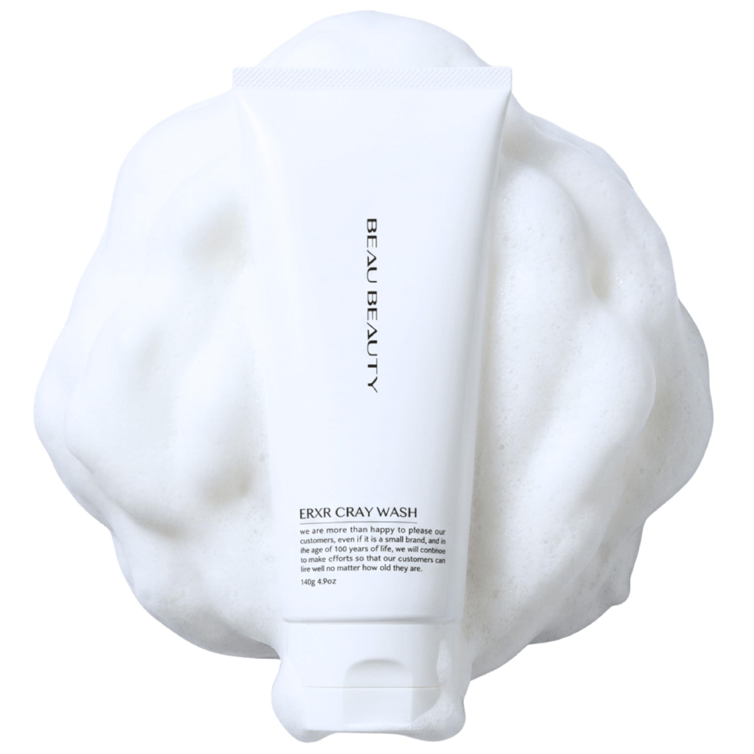 (92% Beauty Moisturizing Ingredients) Foaming Face Wash, 3 Types of Natural Minerals, Clay Ceramide, BEAU BEAUTY ERXR Clay Wash, 4.9 oz (140 g) (No Net)