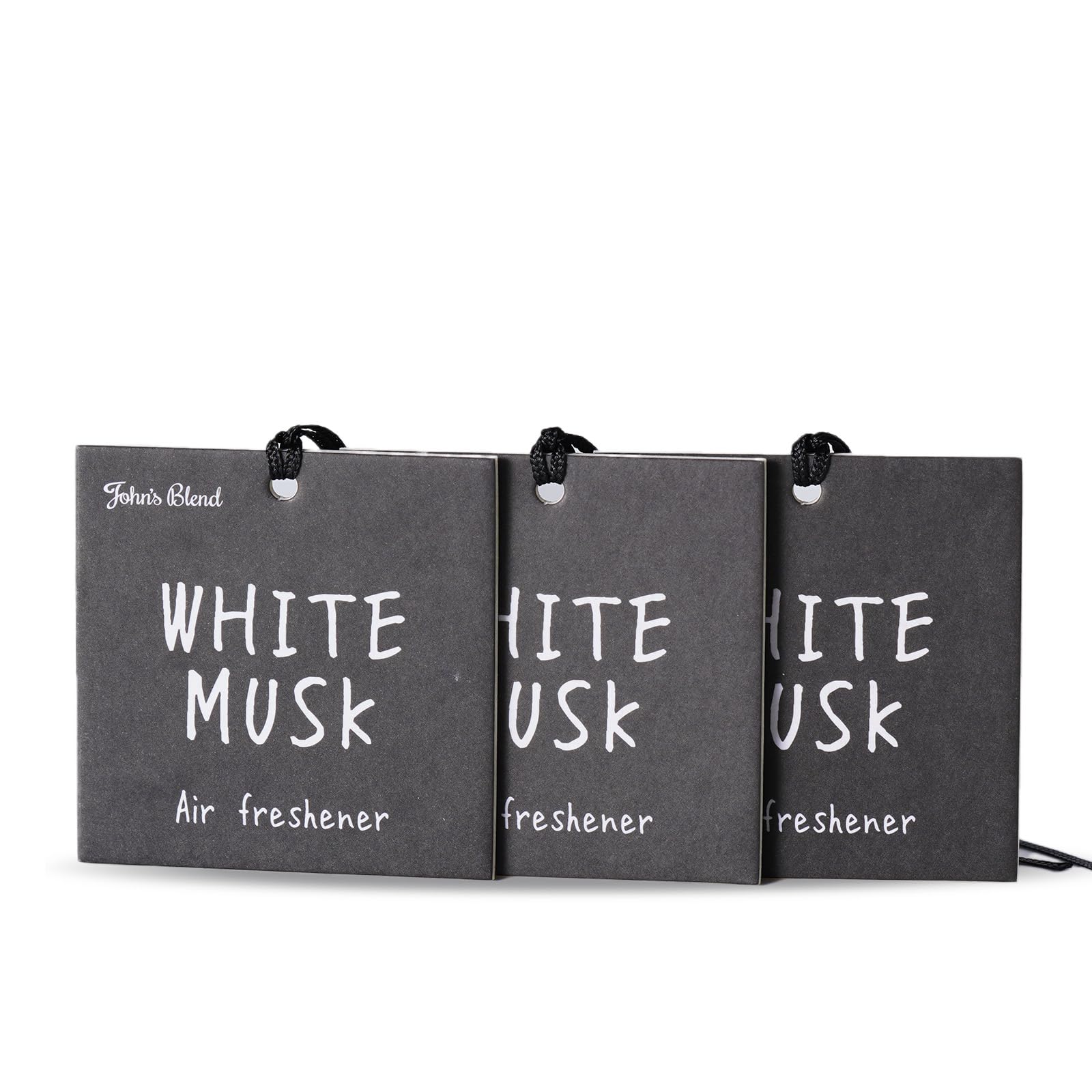 White Musk Car Air Freshener John's Blend 3-Piece Set Hanging Paper Car Air Freshener Car Fragrance Birthday Present