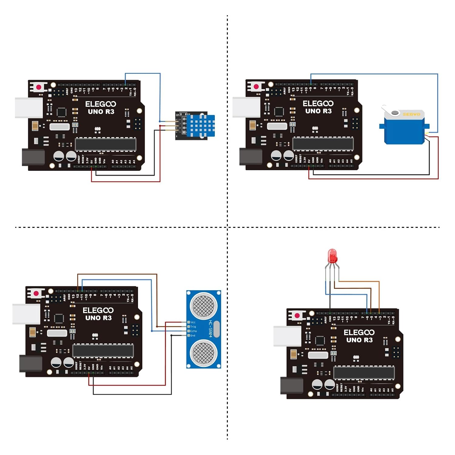 Стартовый комплект ELEGOO UNO R3 для Arduino, совместимый с mega2560 r3 nano, с руководством по повышению уровня [Товары для параллельного импорта], фото 5