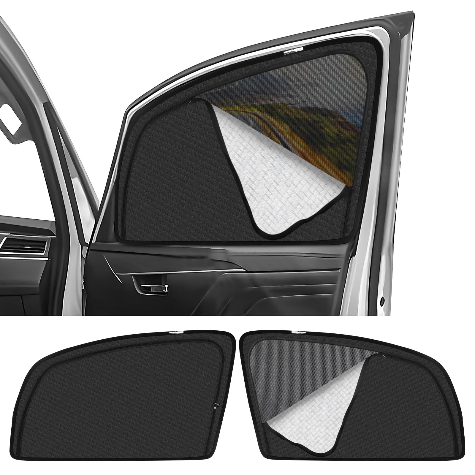 New Mitsubishi Delica D:5 CV Series 2019-current Sunshade Magnetic Side Car Shade 2-in-1 Car Shade DELICA Mesh Curtain, Ventilation, Insulation, Sunshade, Mesh Sunshade, Sunscreen, UV Protection, Sunscreen, UV Protection, Insect Repellent, Ventilation, Driver Seat, Passenger Seat, Accessory, Custom Parts, 2 Pieces