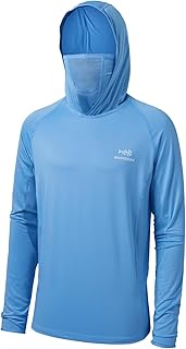[Bassdash] バスダッシュ Tシャツ UPF50+ メンズ フェイスマスク付き フード付き 釣りシャツ フィッシングシャツ 日焼け防止 釣り用長袖シャツ
