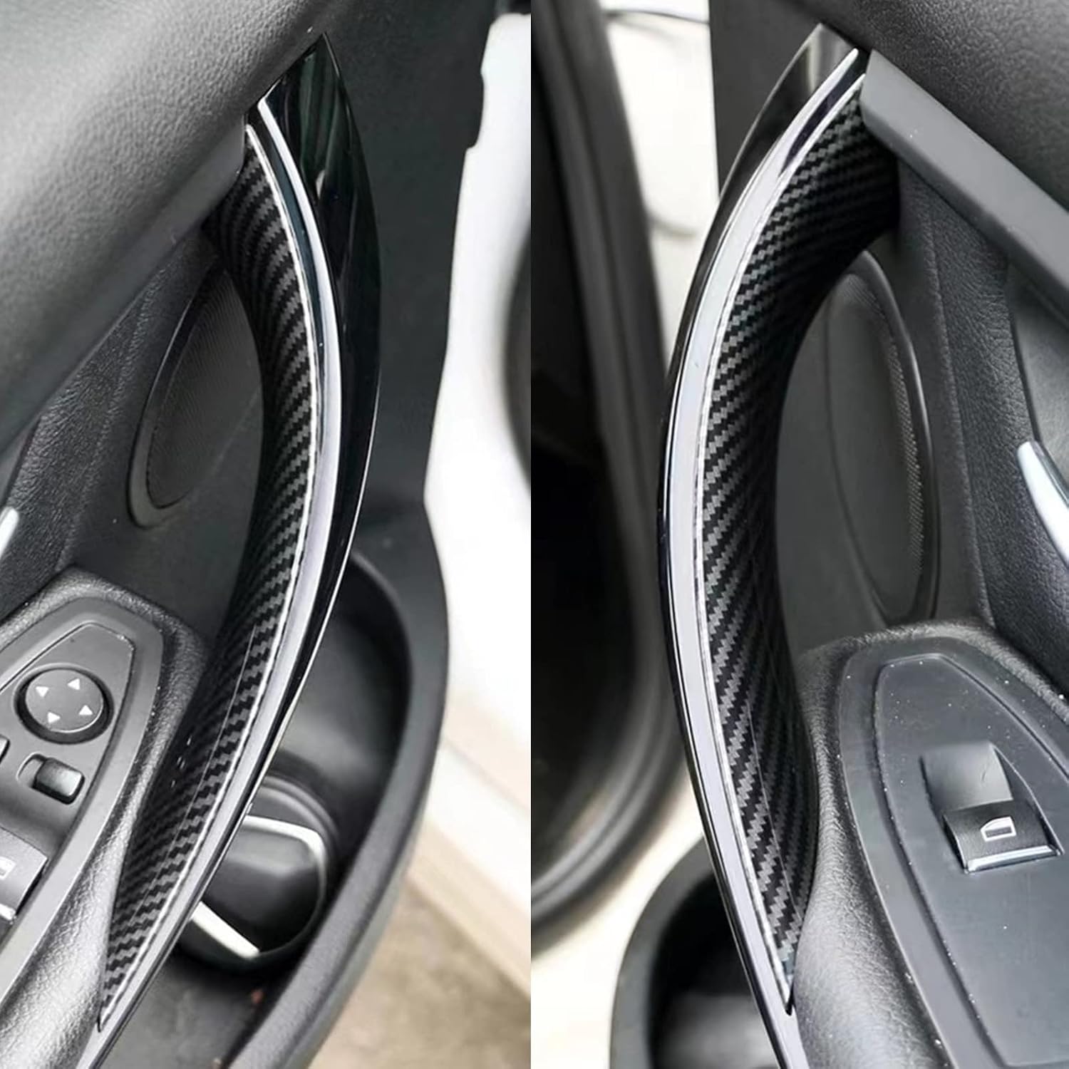 Дверная ручка YABOO BMW F30 F32, BMW 3 серии 2012-2018 320/328/330/335/428/435 для двери автомобиля (Левая + правая, Карбон) Левая + Правая Карбон, фото 3