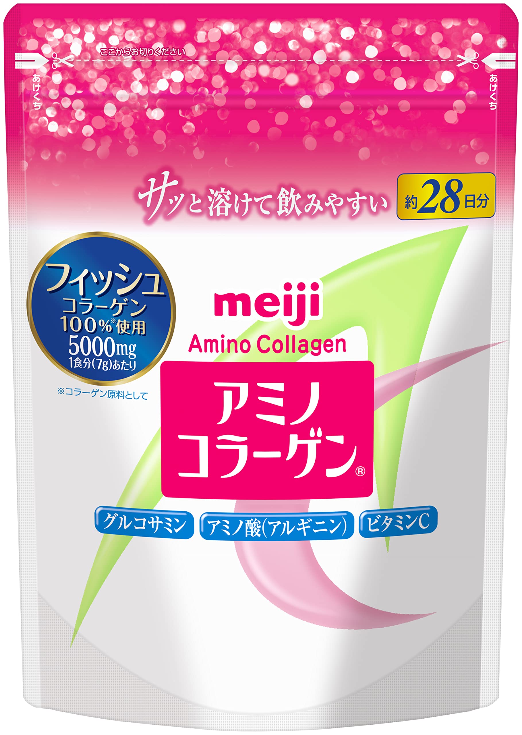 Amino Collagen, Approx. 28 Day Supply, 6.7 oz (196 g), Meiji Official 196グラム (x 1)