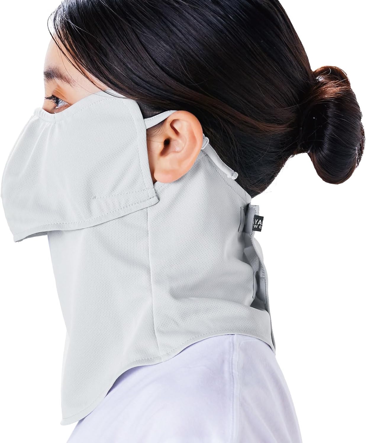 [Маска YAKeNU UV CUT MASK] Солнцезащитная маска для лица Yakenu Eye Corner Plus gray (светло-серая) Без ушных вкладышей, фото 2