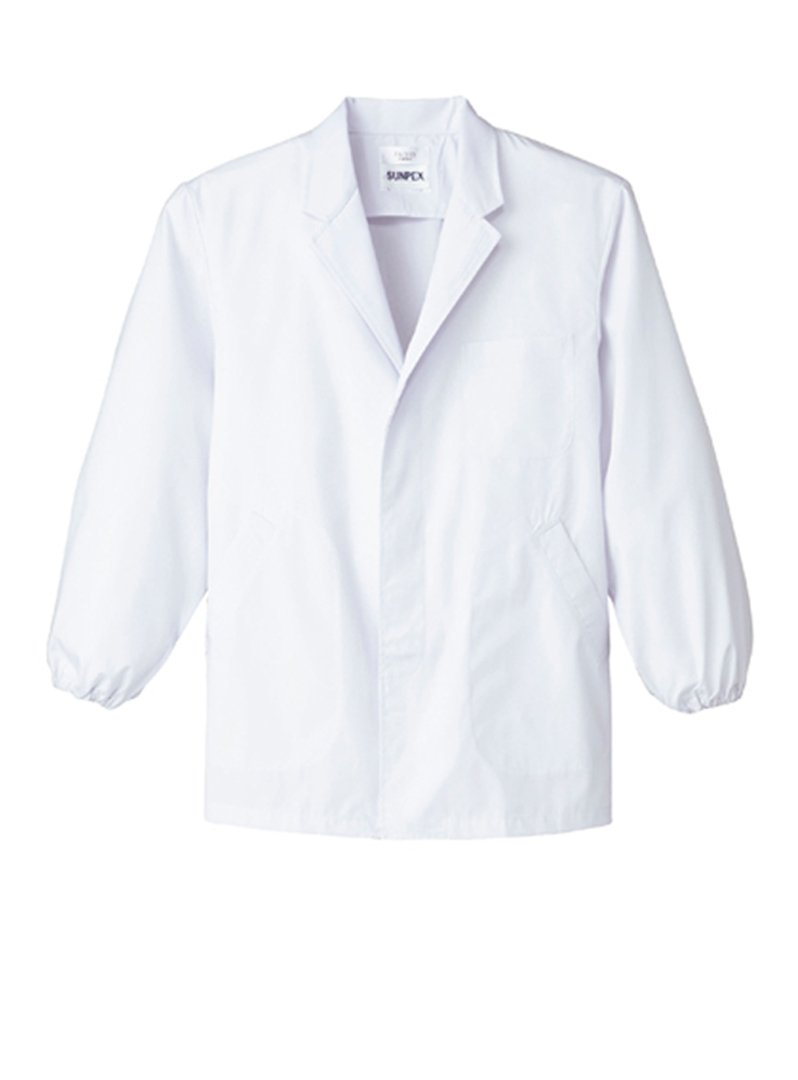 Sanpex East FA-310 Men's White Coat with Collar Long Sleeve Japanese Food Cooking Large white