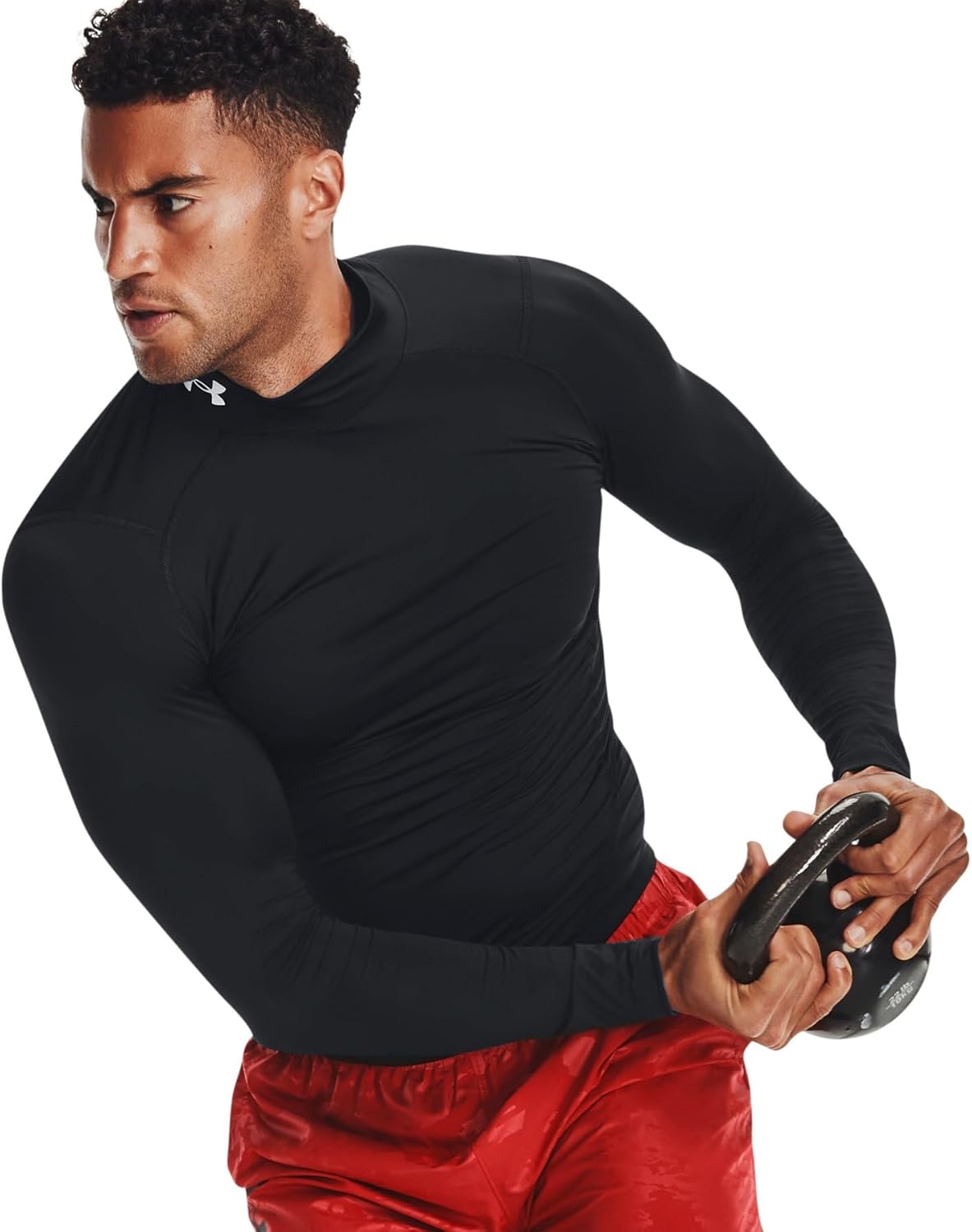 Мужская базовая рубашка Under Armour Base Layer UA Heat Gear Armour Compression с имитацией рубашки с длинным рукавом, фото 2
