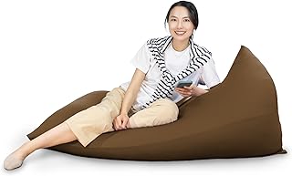 ビーズクッション 特大 幅120×奥行80×高さ75cm 体にフィットするクッション 人をダメにする 疲労解消 カバー取り外し可能 補充可能 伸縮ソファー ブラウン