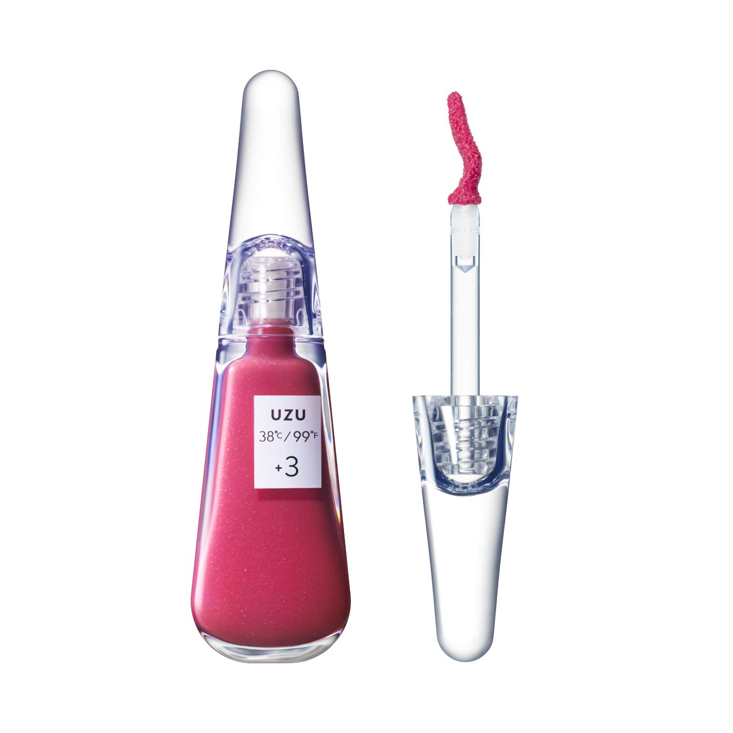 UZU BY FLOWFUSHI Lip Treatment, 38°C / 99°F [+3 Pink] Lip Care, Beauty Bacteria, Moisturizing, Unscented, Hypoallergenic