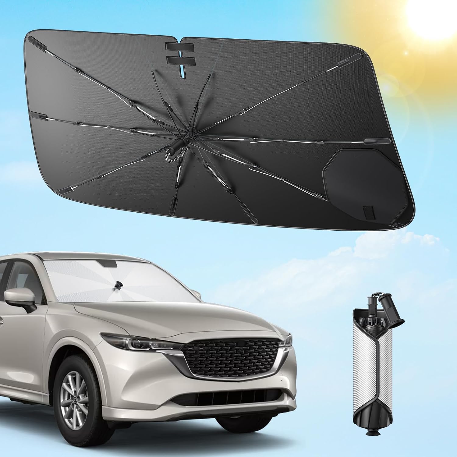 SXCY 2026 Новый и улучшенный солнцезащитный козырек серии Mazda CX-5 KF, Автомобили Mazda Cx5, Передний солнцезащитный козырек, Cx-5, Солнцезащитный козырек, Зонтичный тип, фото 3