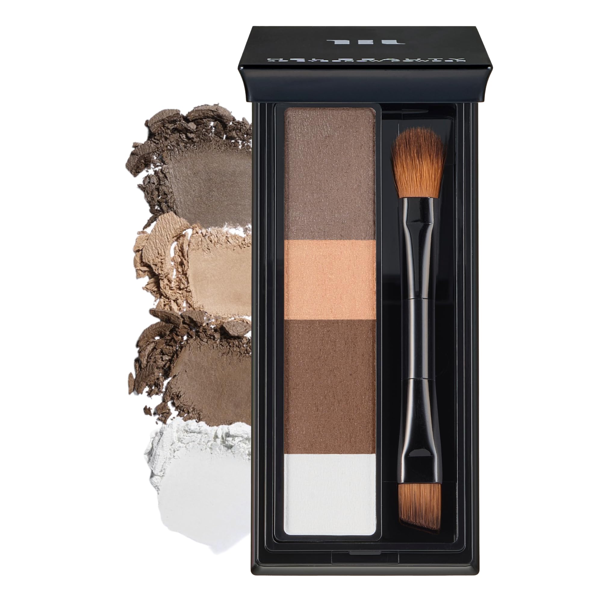 HBL BEAUTY 4D Eyebrow Powder 3.3g with Brush Eyebrow Eyelash 4 Colors Beige Brown Natural Fluffy Polished Salon Professional Specification Ladies Men