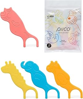 無香料のキッズフロス-フッ素無添加2本糸のデンタルフロスピック-カラフルなデザインのフロススティックで楽しいオーラルケア-キッズフロスで虫歯と歯周病を防ぐ-80個の動物型入り