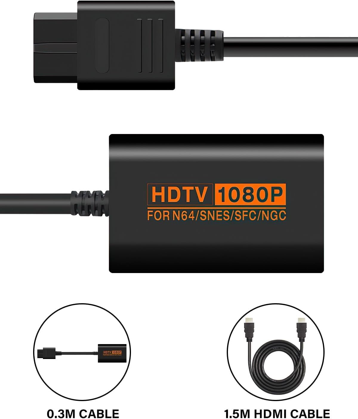 N64 HDMI Конвертер Адаптер 720p Вывод игрового видео на HDMI Поддержка SFC / Game Cube Retro Game Video Converter (с кабелем), фото 2