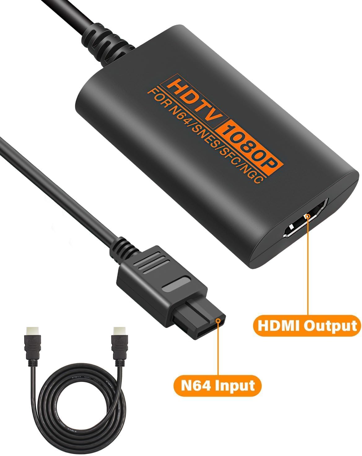 N64 HDMI Конвертер Адаптер 720p Вывод игрового видео на HDMI Поддержка SFC / Game Cube Retro Game Video Converter (с кабелем), фото 4