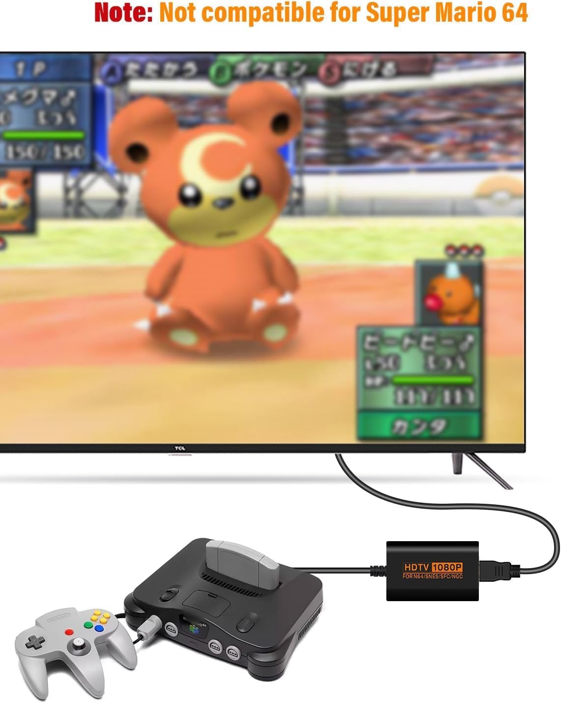 N64 HDMI Конвертер Адаптер 720p Вывод игрового видео на HDMI Поддержка SFC / Game Cube Retro Game Video Converter (с кабелем), фото 5
