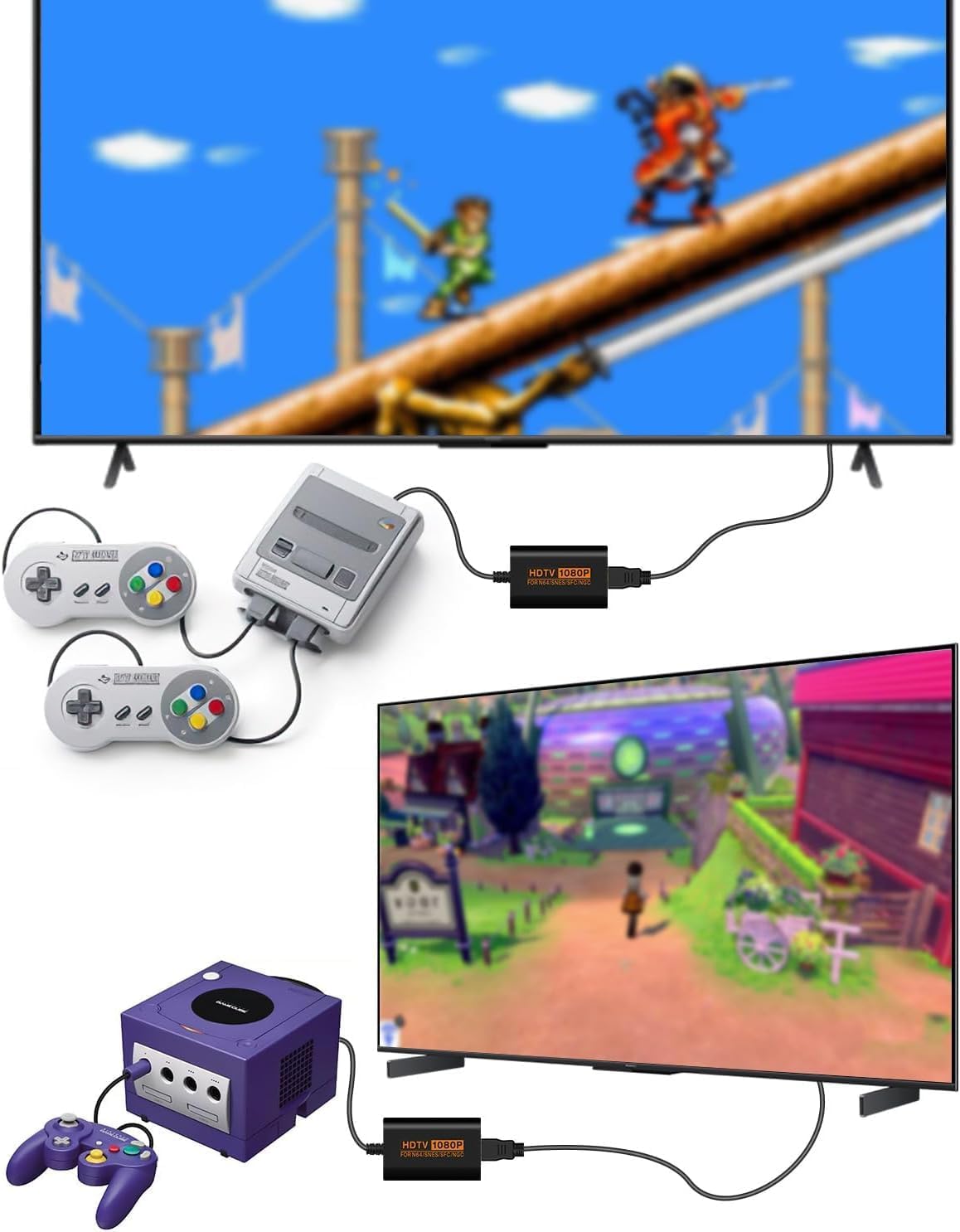 N64 HDMI Конвертер Адаптер 720p Вывод игрового видео на HDMI Поддержка SFC / Game Cube Retro Game Video Converter (с кабелем), фото 7
