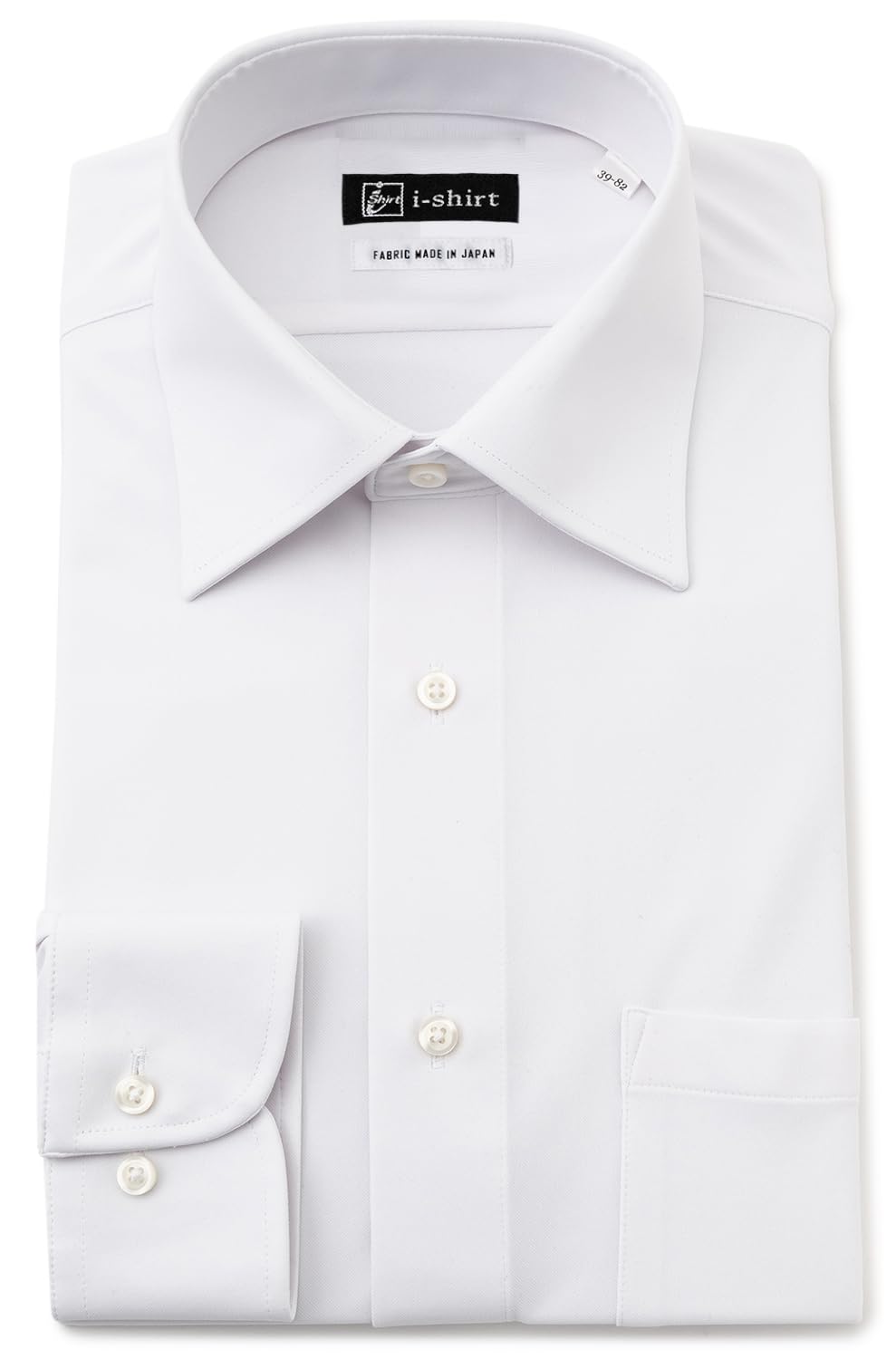 [アイシャツ] i-shirt 完全ノーアイロン ストレッチ 超速乾 スリムフィット 長袖 アイシャツ ワイシャツ メンズ ノンアイロン 首回り41cm裄丈84cm ホワイト 無地 ハイゲージモデル レギュラーカラー 長袖 スリムフィット M15120002601