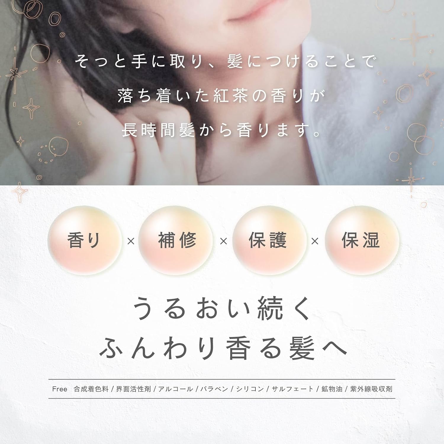 Средства для салона красоты Sotto Hair Milk Tea Fragrance 100 г Молочка для укладки волос без ополаскивателя для ванны, фото 5