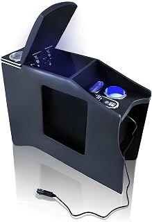 NV200 バネット M20系 コンソールボックス アームレスト USBポート LEDライト付き カップホルダー 小物収納 車内収納 肘掛け | NV200 バネット M20系用。アームレスト、ドリンクホルダー、小物収納、USB充電、LEDライトを一体化。工具不要で設置しやすい車内コンソール。