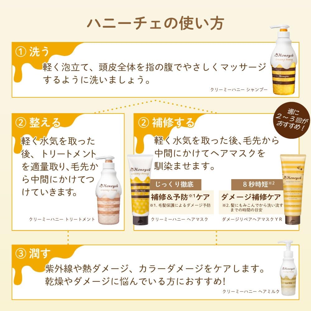 Маска для волос Honey Che Damage Repair, 200 г [Улучшенная версия, Кратковременный уход, смывка, Маска для волос с интенсивным уходом за поврежденными волосами, Увлажняющий мед салонного качества], фото 9