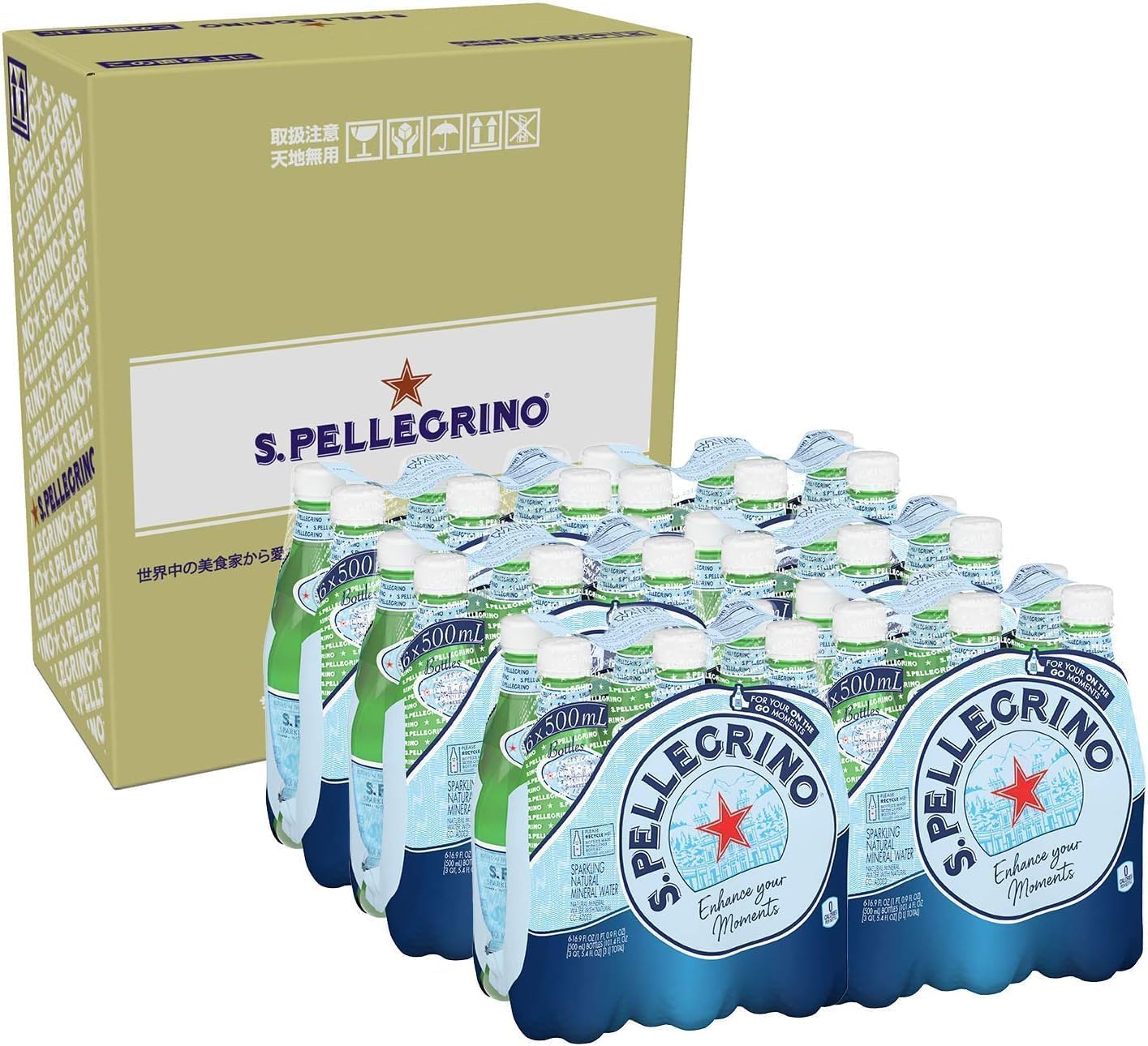 S.Pellegrino PET Sparkling Water 16.9 fl oz (500 ml) x 36 Bottles PET Bottles, 16.9 fl oz (500 ml) x