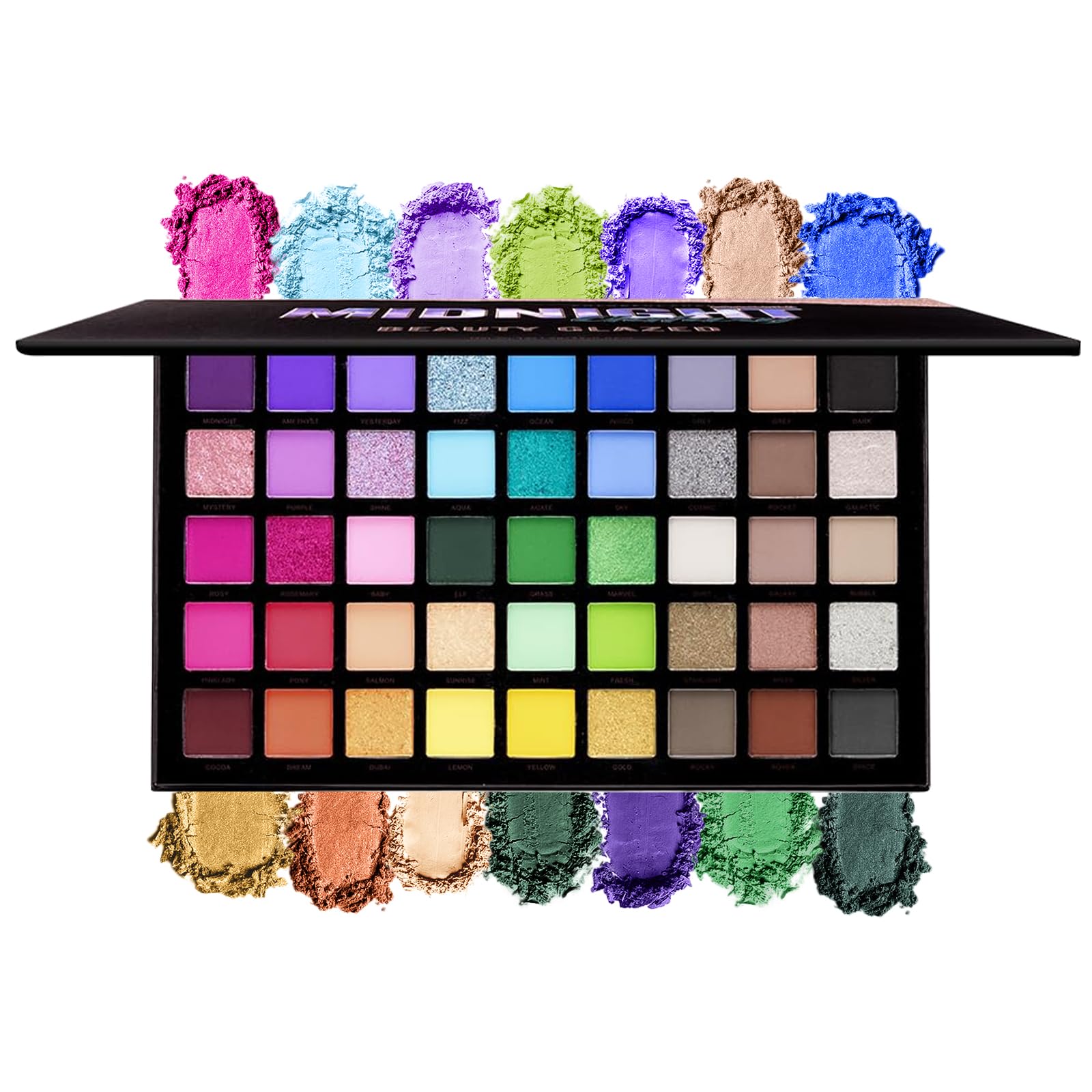 Midnight Galaxy 45 Colors Matte & Glitter Eye Shadow Palette, Colorful & Bright Colors Eyes Shadow Palette, Smooth Blend Press Shimmer for Daily & Stage Eye Makeup