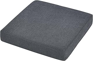 Baibu Home 座布団 低反発＋高反発 クッション 厚め 7cm 大きめ 50角 ざぶとん フロアクッション 2層構造 四角 ダークグレー