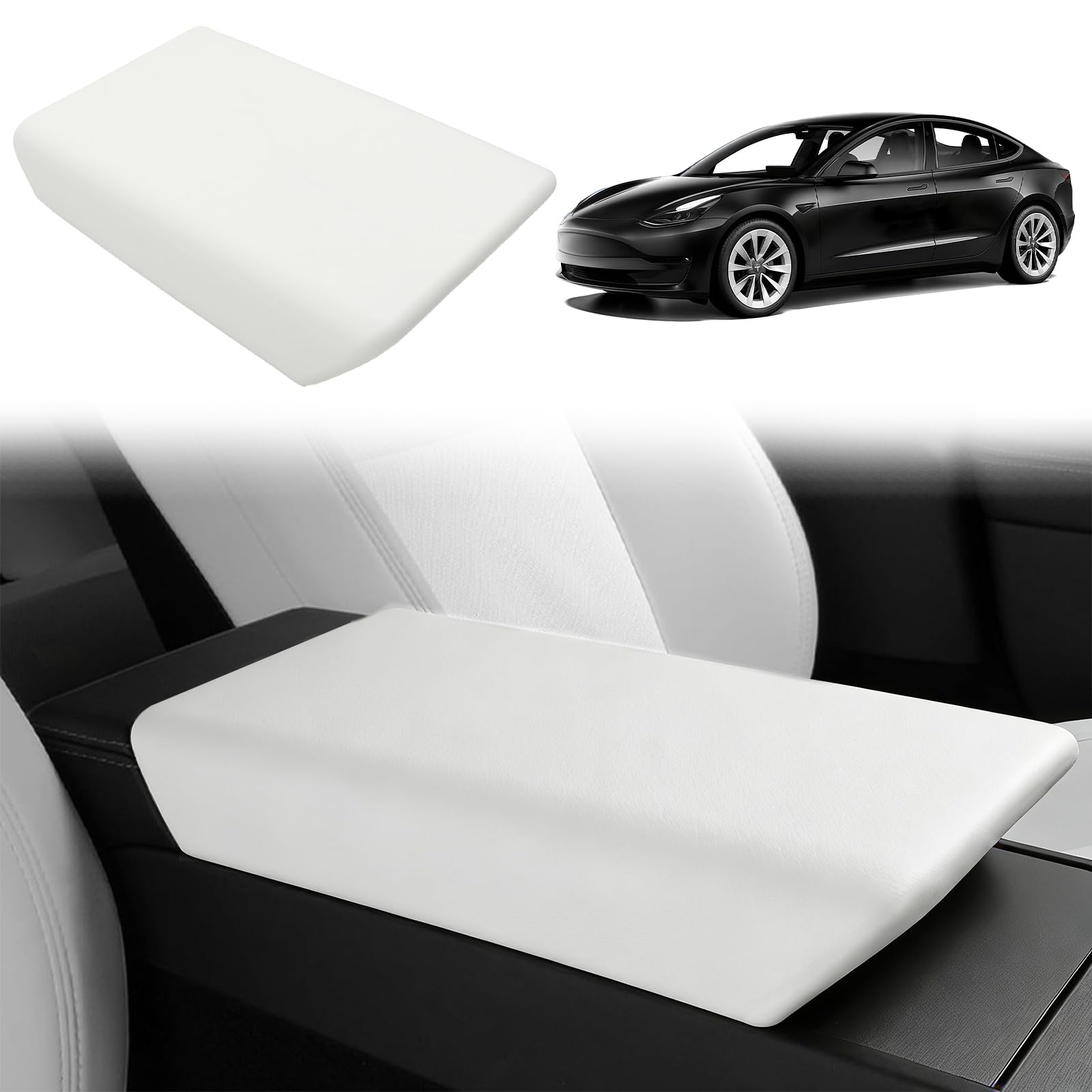 Car Armrest Cover for Tesla Model Y Juniper Tesla Model 3 2025-Present TPU Car Center Console Cover Scratch Resistant Interior Panel Tesla Model Y Juniper Tesla Model 3 Accessories Right Hand Drive Car Left Hand Drive Car Universal (Black) (White, Tesla Modely/3 Armrest Box Protective Cover) Model 3 Highland (2024-2026)/Model Y white