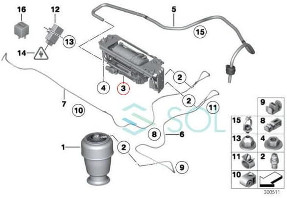 Совместимые с BMW товары клапан компрессора пневмоподвески с блоком F07 F11 F01 F02 523i 528i 535i 535iX 550i 550iX 740i 740Li 750i 750Li 760Li 37206789450 37206864215 37206875176, фото 6