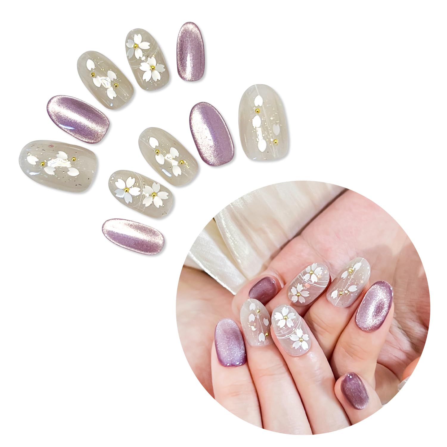 SoraraBeauty Nail Tips, 100% Handmade, Press-On Nails, Gel Nails, Nail Stickers, DIY Nails, Nail Decals, At-Home Nails, Nail Design (Multicolor F01, S) Multicolor F01 S