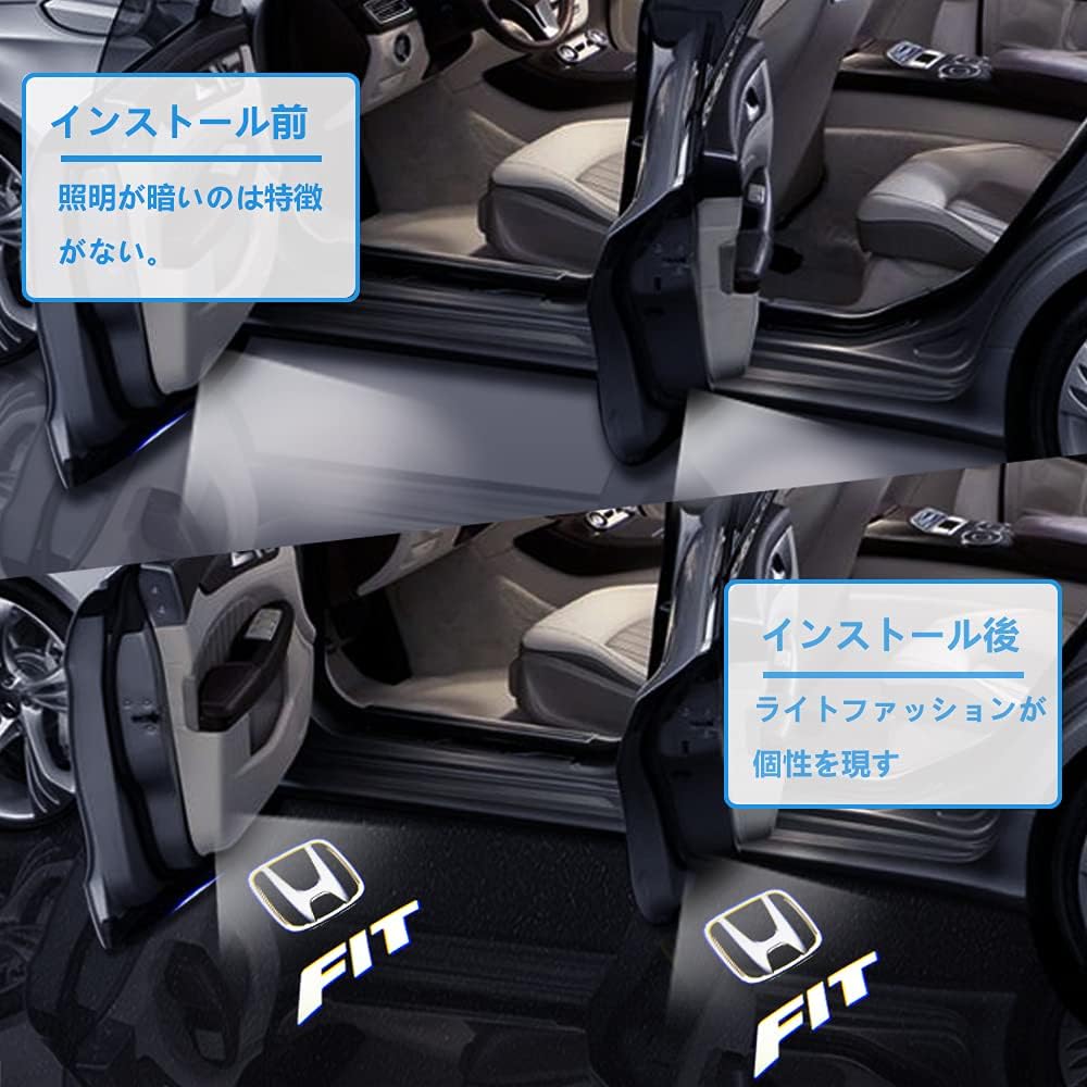 Akarin 2шт Универсальный автомобильный светильник с логотипом Honda Wireless Car LED Welcome Light Дверной светильник вежливости Vellfire для Honda Fit Fit, фото 7