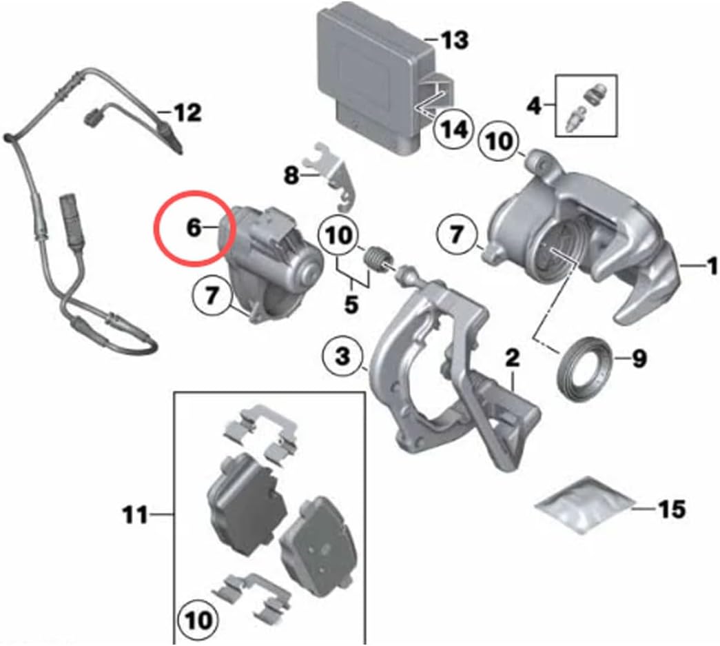 Модель автомобиля AC04 B эксклюзивного использования F10 F11 523i 528i 535i 535ix 550i M5 / F06 F12 F13 640i 650i M6 / F25 X3 F26 X4 20dX 20iX 28iX 35iX / E89 Z4 20i 23i 35i 35is привод ЭДС бокового стояночного тормоза правый и левый общий 1 шт 34216794618 34216791420, фото 5