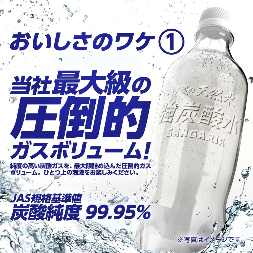 Натуральная вода Sangaria от Iga, крепкая газированная вода, без этикетки, 15,2 жидких унции (450 мл) х 24 бутылки, фото 5