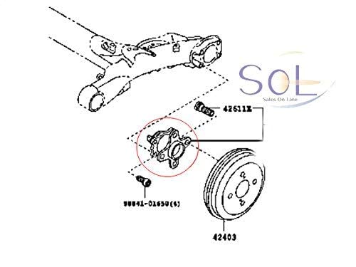 Комплект подшипников задней ступицы Daihatsu Move (LA100S, LA110S, L175S) Copen (LA400S) Mira (L275S, L285S) левый и правый 42410-B2080 42410-B2040, фото 6