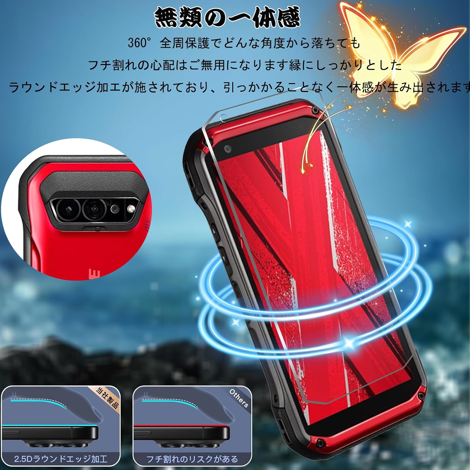 Защитная пленка TORQUE G07 (2 шт.) + Пленка для фотоаппарата (2 шт.) Пленка TORQUE G07 Наносится в одно касание / Корпус из стеклянной пленки без пузырьков KYG06 / Без помех / Твердость 9H / Небьющаяся пленка для TORQUE G07, фото 9