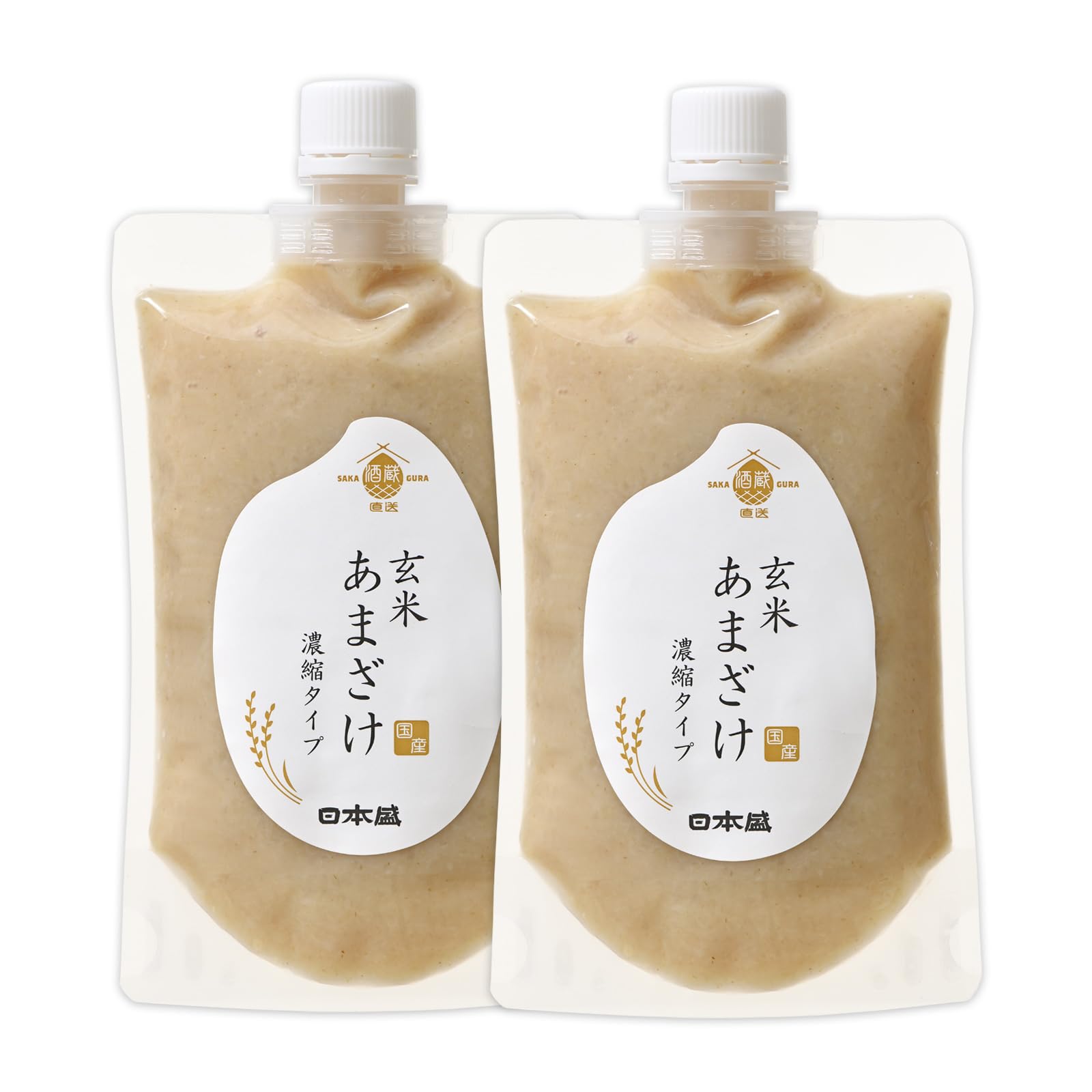 Nippon Sakari Brown Rice Amazake Sweet Rice Drink Concentrated Type 300g×2 pieces Brown Rice Koji Domestic Sugar-free Non-alcoholic Domestic Brown Rice Long-term Storage 300g×2個