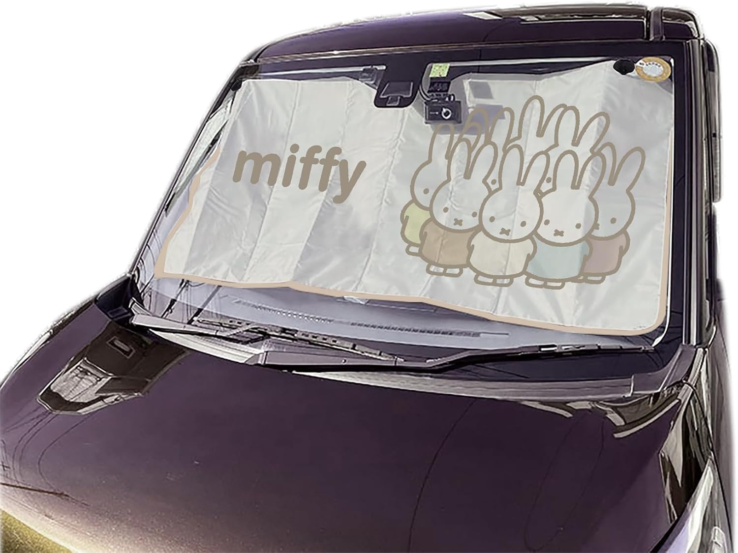 Солнцезащитный экран Miffy (Миффи) «Патапата» 5 LIC-MF0197 (друзья), товары с Миффи, автомобильные аксессуары, защита от солнца и перегрева, для лобового стекла, фото 2