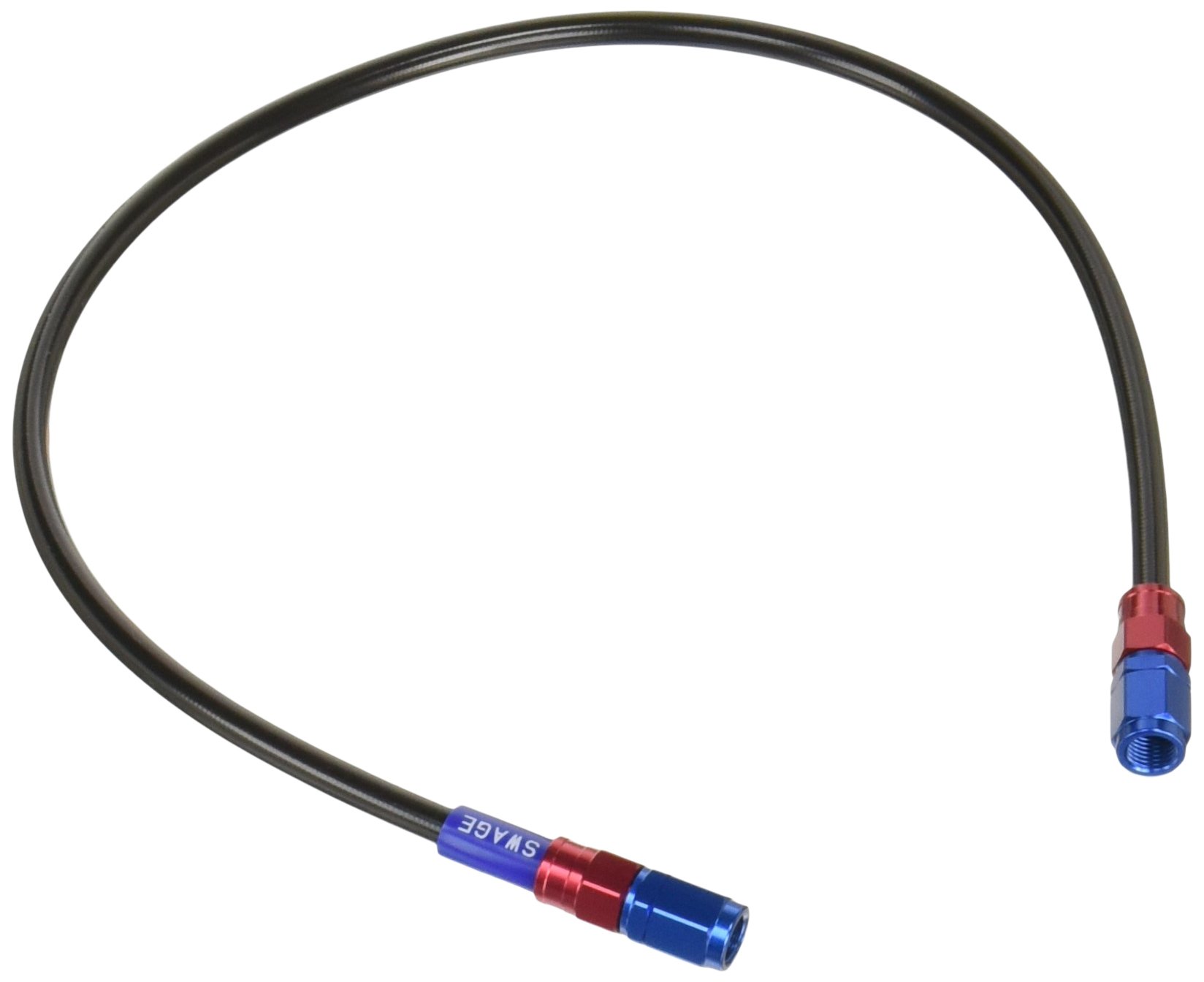 SWAGE LINE SAKB-1010M-0600 Easy Order Brake Hose, Universal Hose, Straight Fitting, Aluminum (Red/Blue) Black Smoke Hose, 23.6 inches (600 mm) 600mm Hose Color: Black Smoke Hose