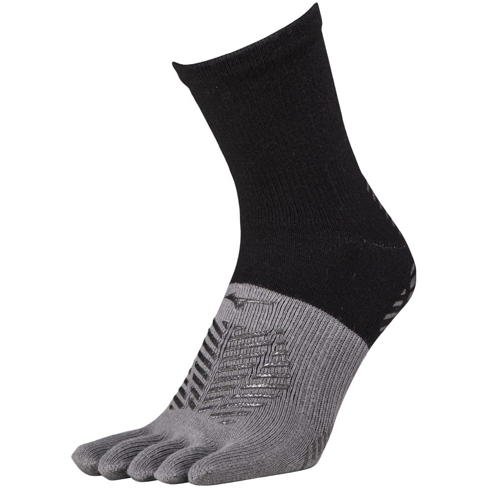 Mizuno P2MX2510 Soccer Wear, Zero Glide Short Socks, 5 Toes, Grip Black 25.0-27.0 cm 1) Single item