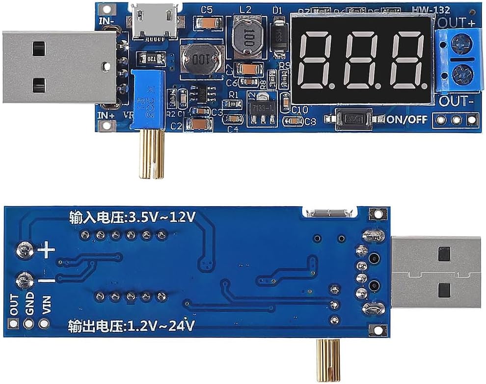DC-DC USB понижающий преобразователь 2 шт. Повышающий-понижающий Регулятор напряжения Модуль питания от 5 В до 3,3 В 9 В 12 В 24 В Понижающий Модуль питания, фото 3