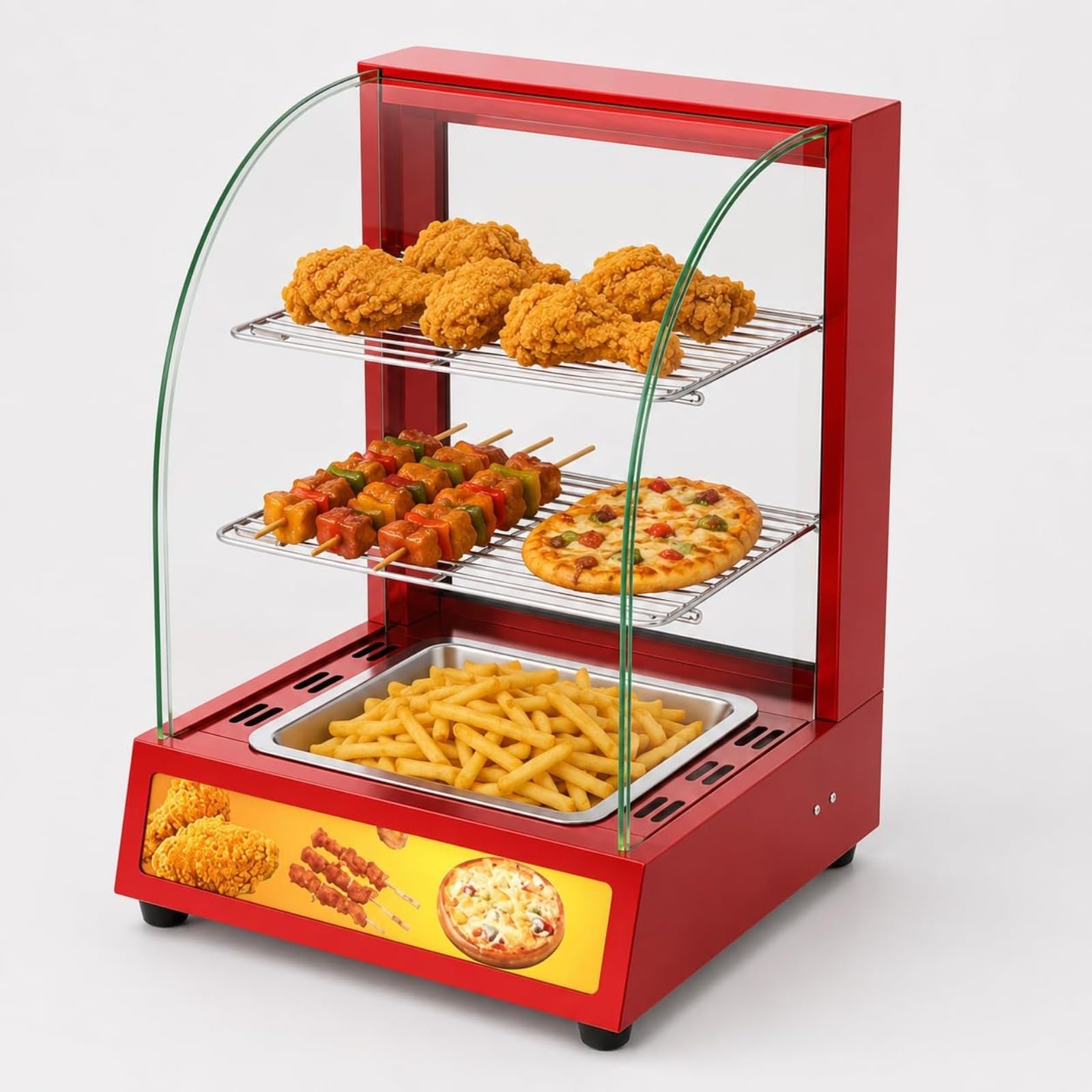 Hot Showcase, 3-Layer, Commercial Use, 76.0 - 185°F (30 - 85°C [1P] Heating display case