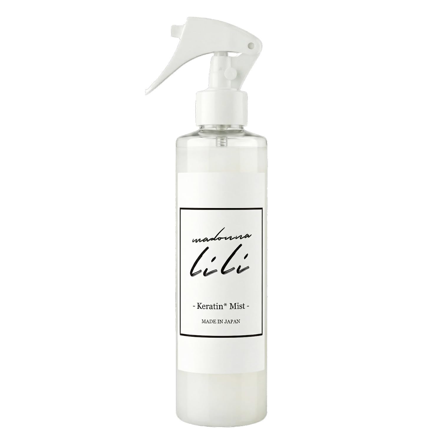 マドンナリリ ヘアミスト 洗い流さないトリートメント 200ml ケラチン 配合 ボタニカル ヘアスプレー [ 寝癖直し/スタイリング/保湿 ] ヘアウォーター ダメージ補修 アウトバス 日本製 MADONNA LILI
