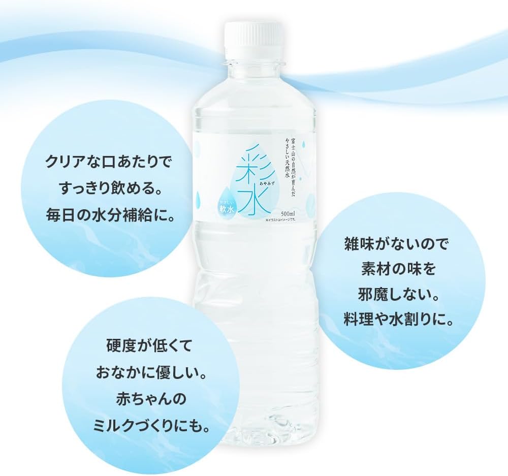 Минеральная вода Life Drink Company Ayamizu Water, 16,9 жидких унций (500 мл), 24 бутылки, 1 упаковка, ПЭТ-бутылка (24 бутылки, без этикеток) 24 шт., фото 3