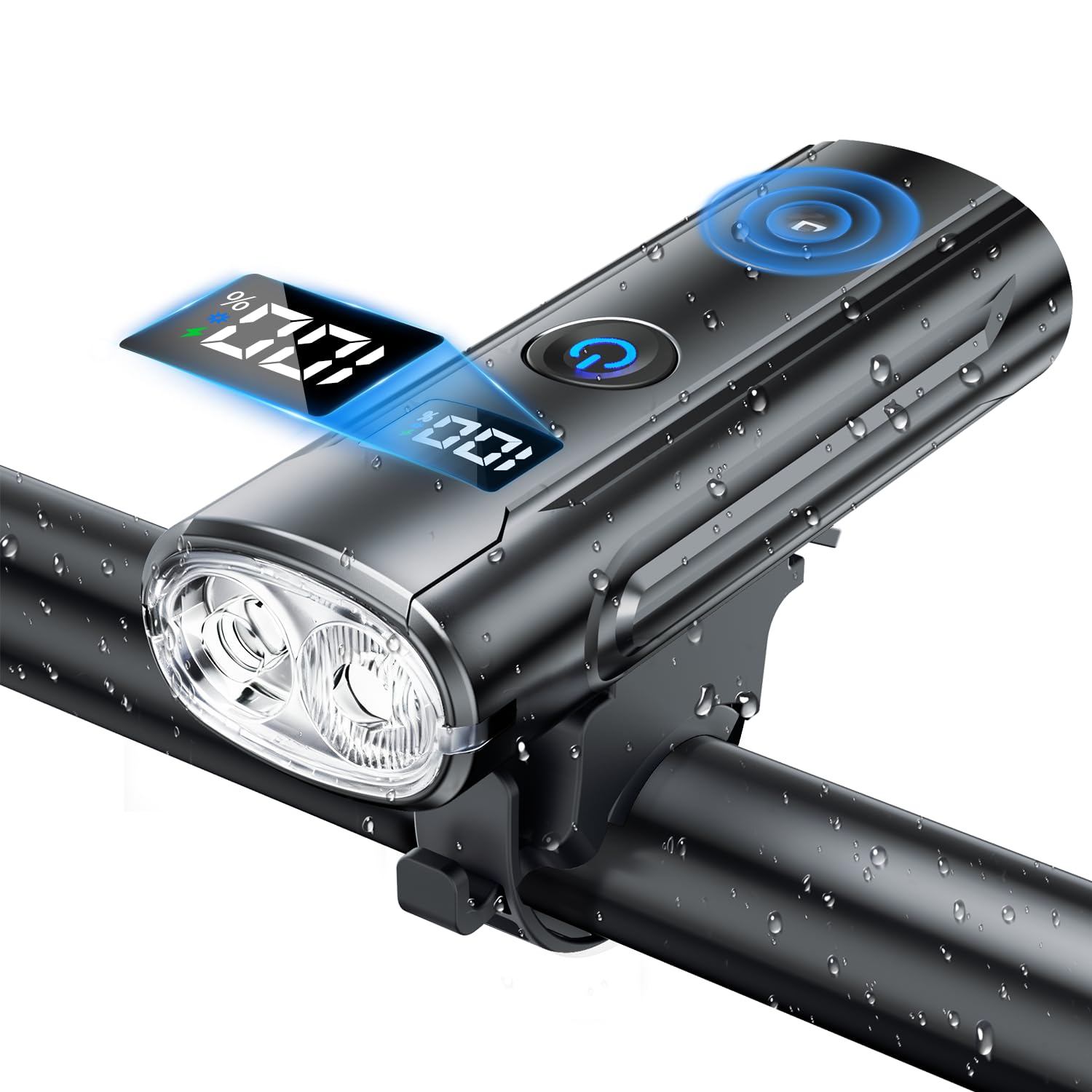 Bicycle Light, Waterproof, Rechargeable, Equipped with Light Sensor, Automatic Lighting, 5 Lighting Modes, High Brightness, 180° Large Wide Lighting, Road Bike, Cross Bike, Easy to Install, Mobile Battery Function, LED Battery Indicator, Vibration Prevention, Mountain Climbing, Power Outages, Night Fishing, Power Outages, Emergency Compatible, PSE Certified