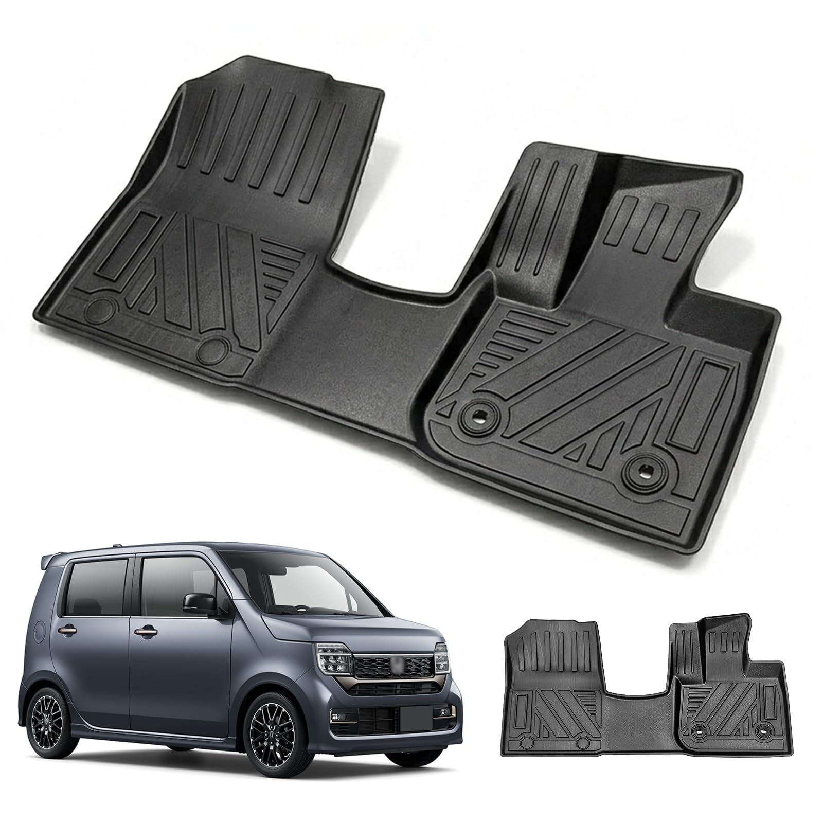 1列目適合対応ホンダ N-WGN JH3型 JH4型専用 2019年7月-現行 N-WGN JH3 JH4 フロアマット NWGN フロアマット3D立体完全フィット TPE素材 車内カスタム 防水 滑り防止 耐汚れ 取付簡単 保護パーツ カー用品 ブラック N-WGN JH3型のセット専用 車用マット