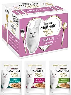 モンプチ プチクラフト パウチ キャットフード お魚お肉バラエティ24袋入 【Amazon.co.jp限定】