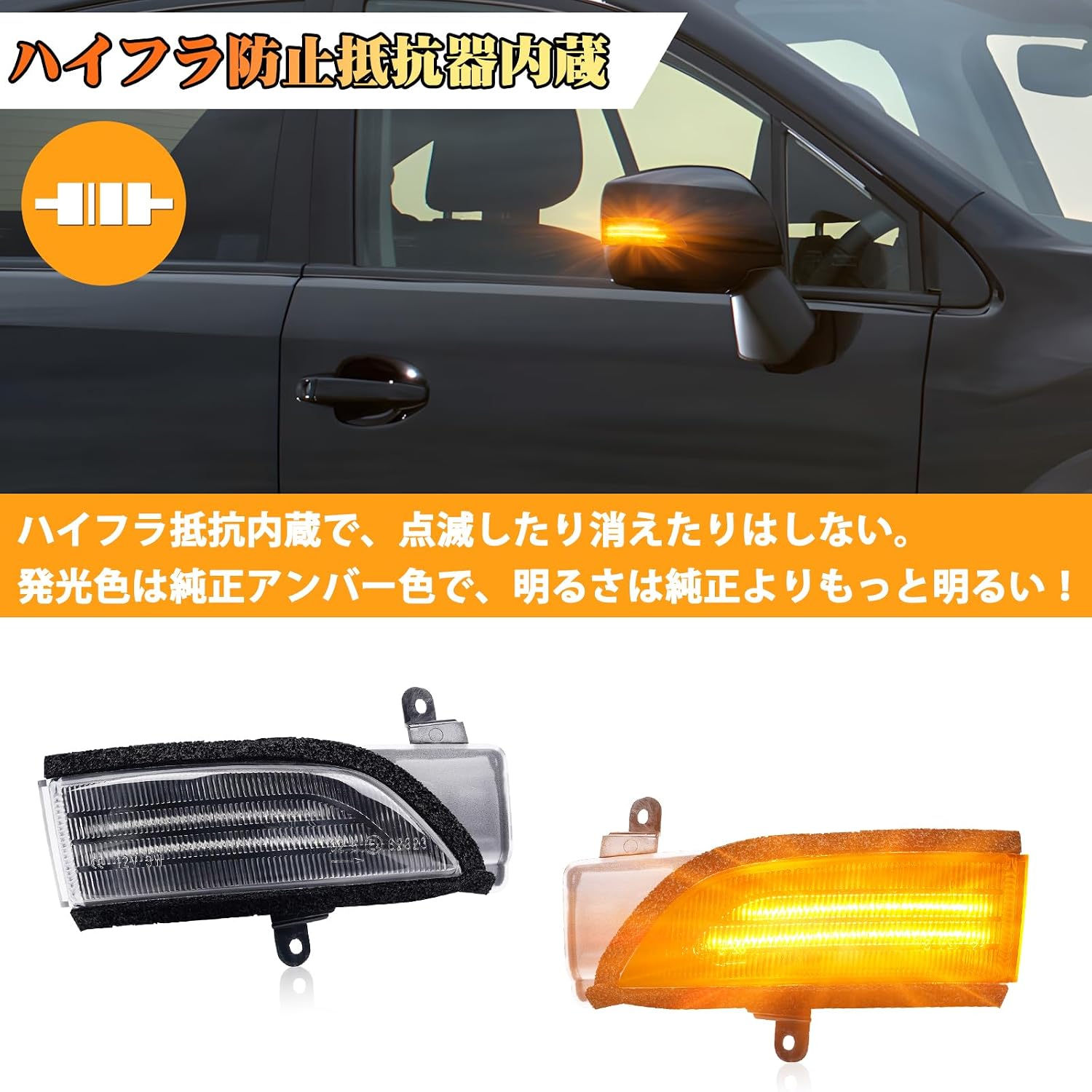 Gempro Subaru СВЕТОДИОДНЫЙ дверной зеркальный указатель поворота WRX S4/STI Revog Forester XV Impreza Legacy Соответствие требованиям технического осмотра автомобиля Светодиодный зеркальный указатель поворота мигающего типа Оригинальные запасные части, фото 2