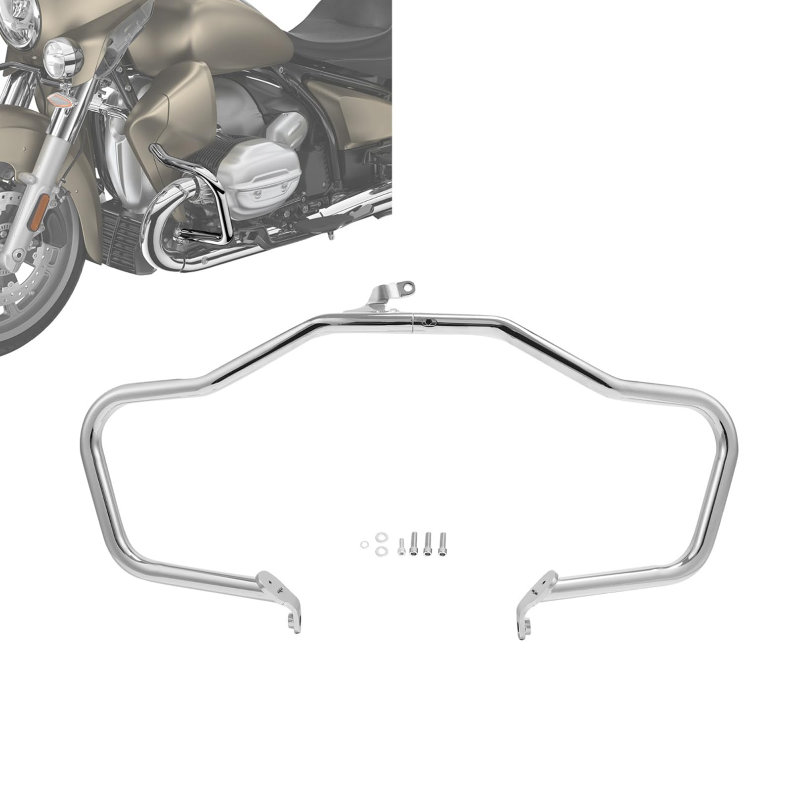 オートバイエンジンガードクラッシュバーバンパープロテクタークローム 互換 BMW R18 2020 2021